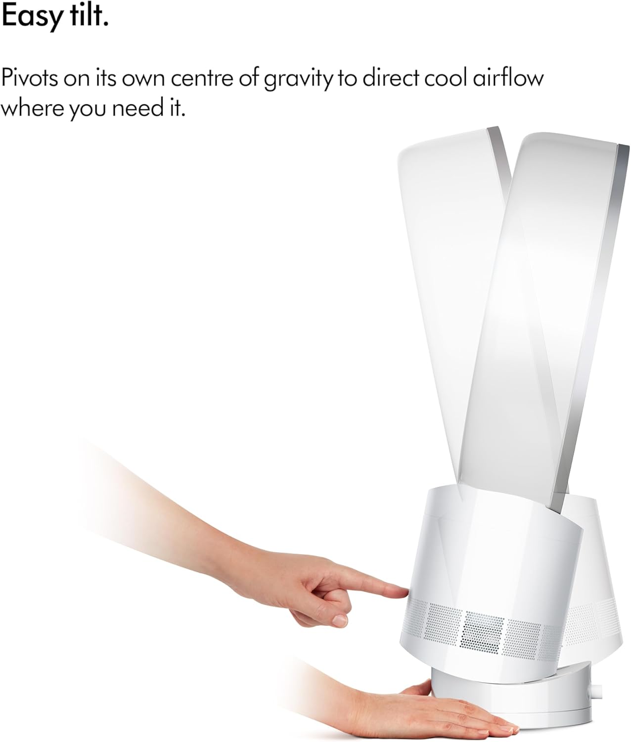 Dyson Cool™ CF1 Desk Fan, White/Silver – Bladeless Quiet Cooling Fan with Air Multiplier™ Technology, MyDyson™ App Control, Sleep Mode, Energy Efficient