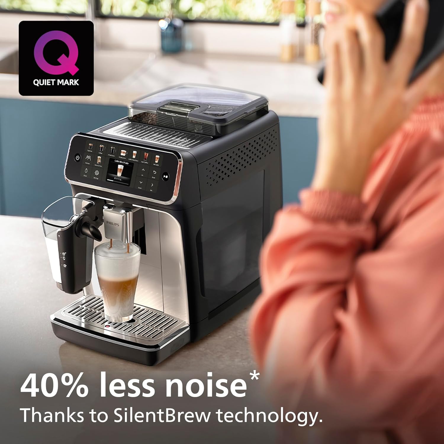 Philips 5500 Series Bean to Cup Coffee Machine – 20 Hot & Iced Drinks, LatteGo Milk Frother, Fastest to Clean, 40% Quieter, Ceramic Grinder, Fully Automatic Espresso & Cappuccino Maker – EP5546/70
