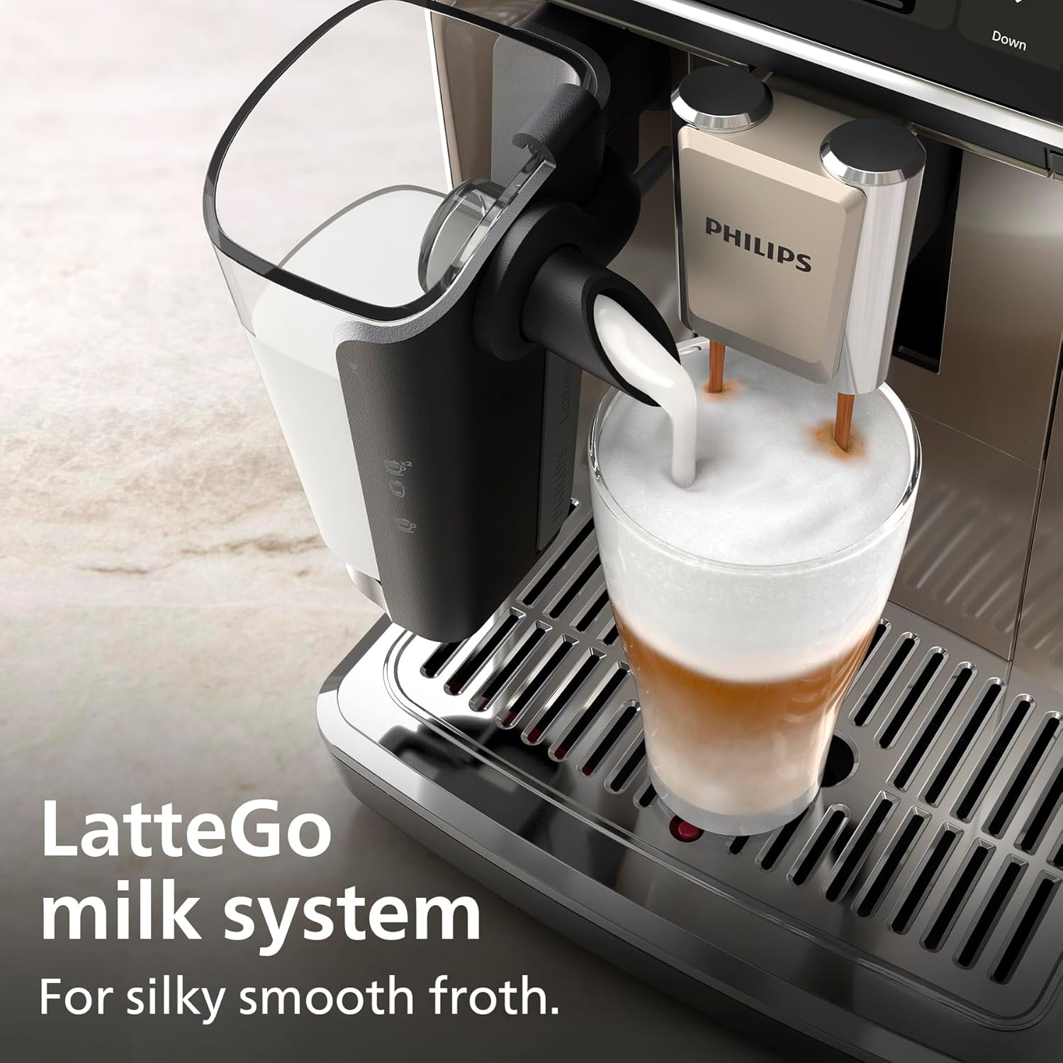 Philips 5500 Series Bean to Cup Coffee Machine – 20 Hot & Iced Drinks, LatteGo Milk Frother, Fastest to Clean, 40% Quieter, Ceramic Grinder, Fully Automatic Espresso & Cappuccino Maker – EP5546/70