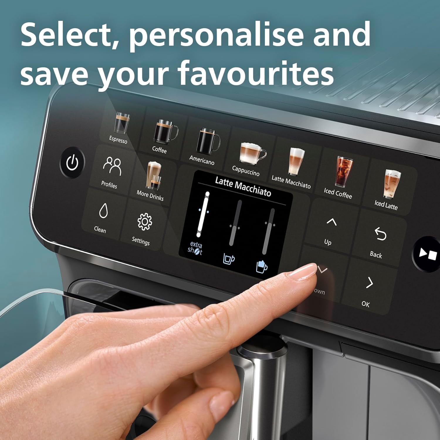 Philips 5500 Series Bean to Cup Coffee Machine – 20 Hot & Iced Drinks, LatteGo Milk Frother, Fastest to Clean, 40% Quieter, Ceramic Grinder, Fully Automatic Espresso & Cappuccino Maker – EP5546/70