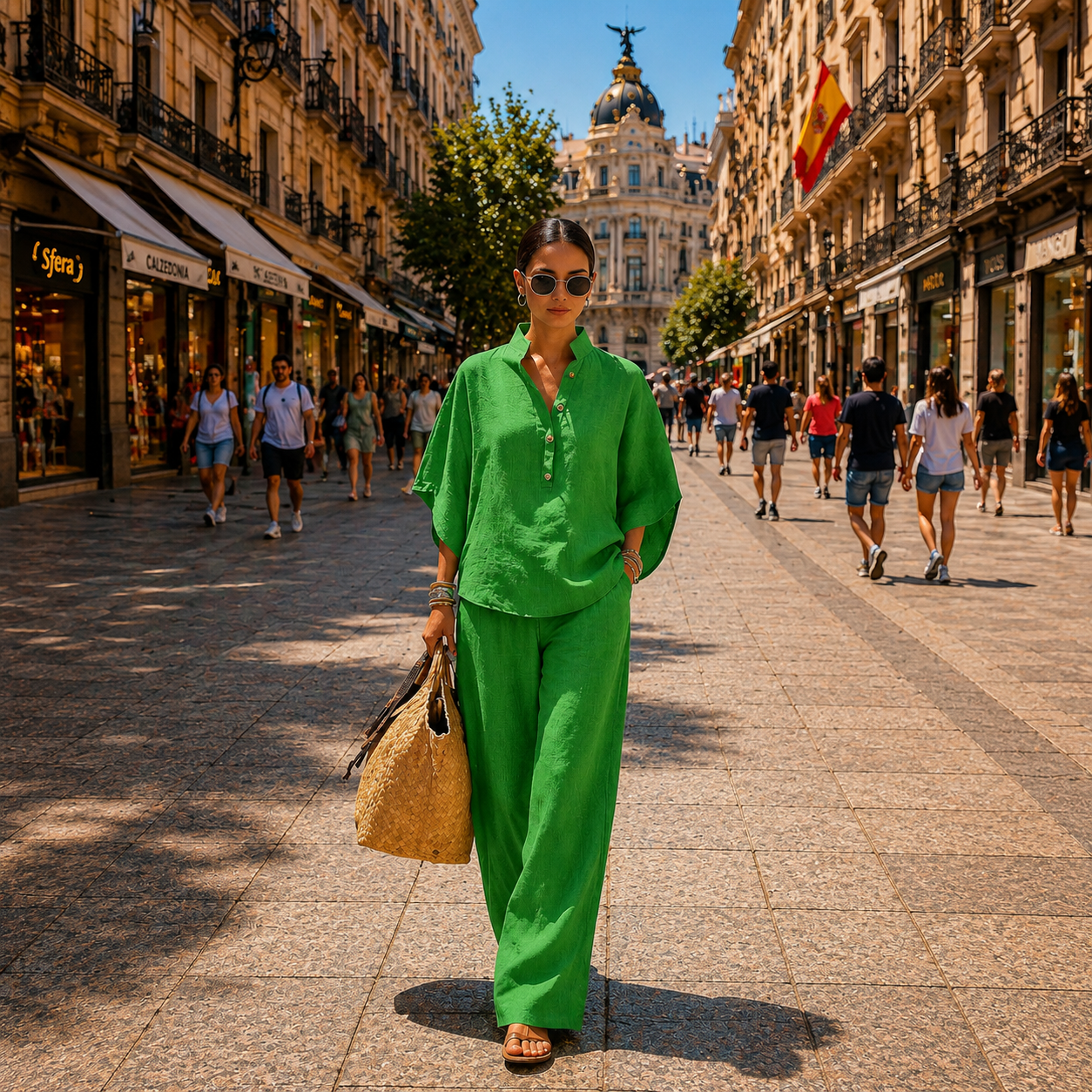 Mariel | Batwing Sleeve Set with Wide Trousers