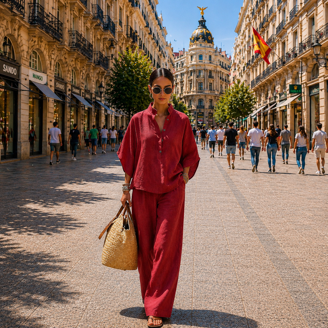 Mariel | Batwing Sleeve Set with Wide Trousers
