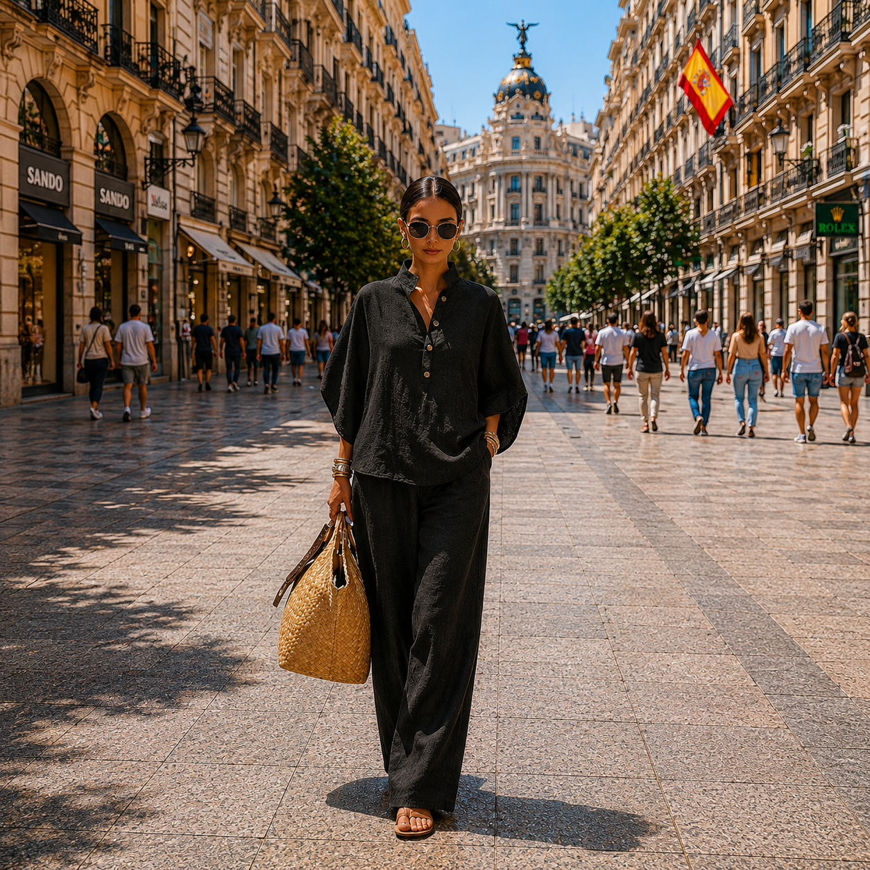 Mariel | Batwing Sleeve Set with Wide Trousers