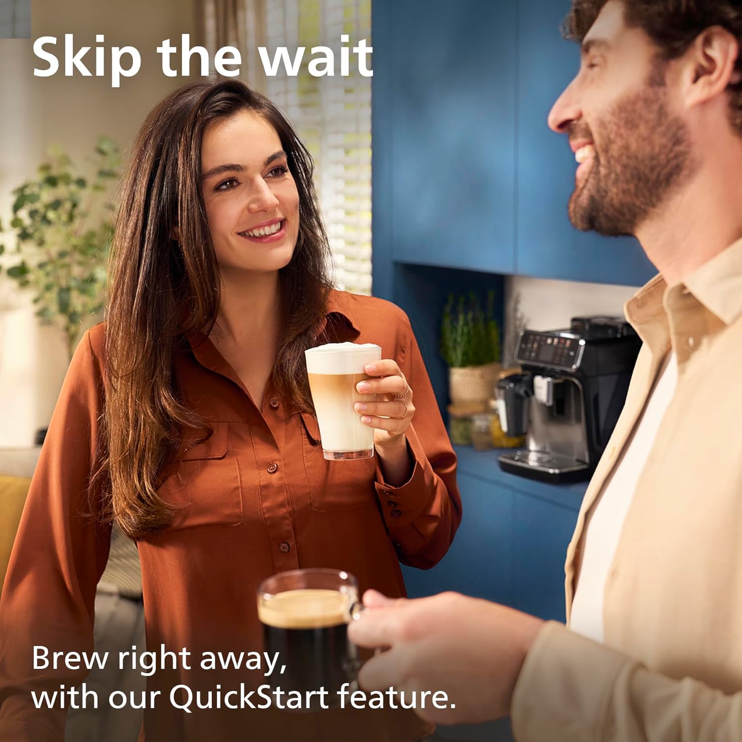 Philips 5500 Series Bean to Cup Coffee Machine – 20 Hot & Iced Drinks, LatteGo Milk Frother, Fastest to Clean, 40% Quieter, Ceramic Grinder, Fully Automatic Espresso & Cappuccino Maker – EP5546/70